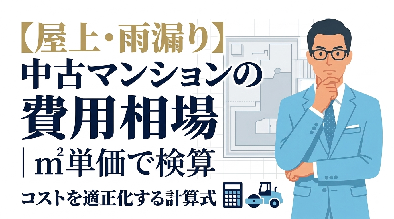 マンションの雨漏りの原因【RC造】費用相場と㎡単価での検算方法を38室大家が解説